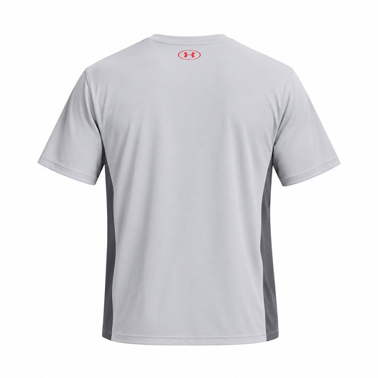 Under Armour Ua Tech Utility Ss 6013801-011 – T-shirt uomo grigio chiaro a manica corta in tessuto tecnico traspirante per sport e tempo libero attivo – foto 2