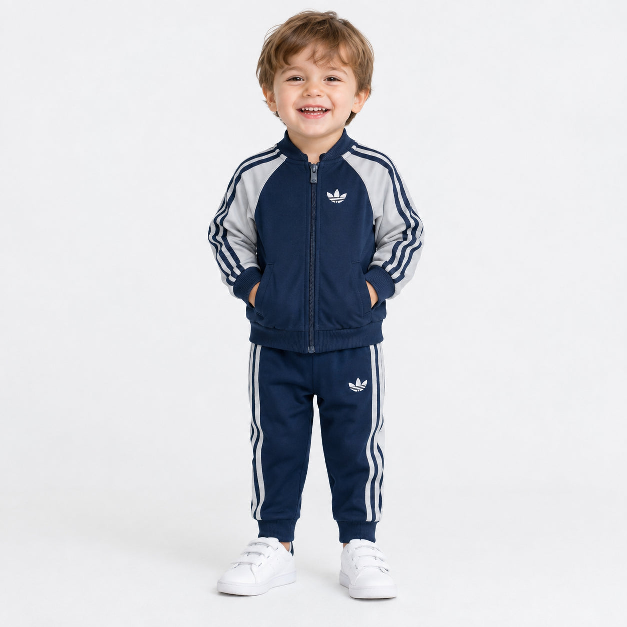 Tuta Adidas SST Tracksuit Bambino Blu Navy Grigio KH0848