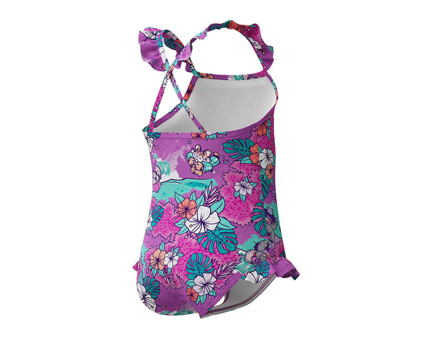 speedo Girls Learn to Swim Printed Frill Thinstrap 8-00314618239