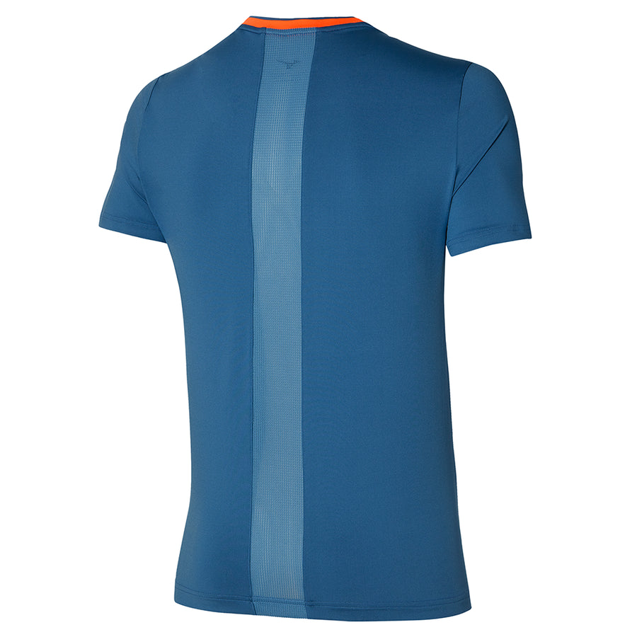 Mizuno Tennis Shadow Graphic Tee 62GAA00317 | T-Shirt Tennis Uomo | Blu Petrolio