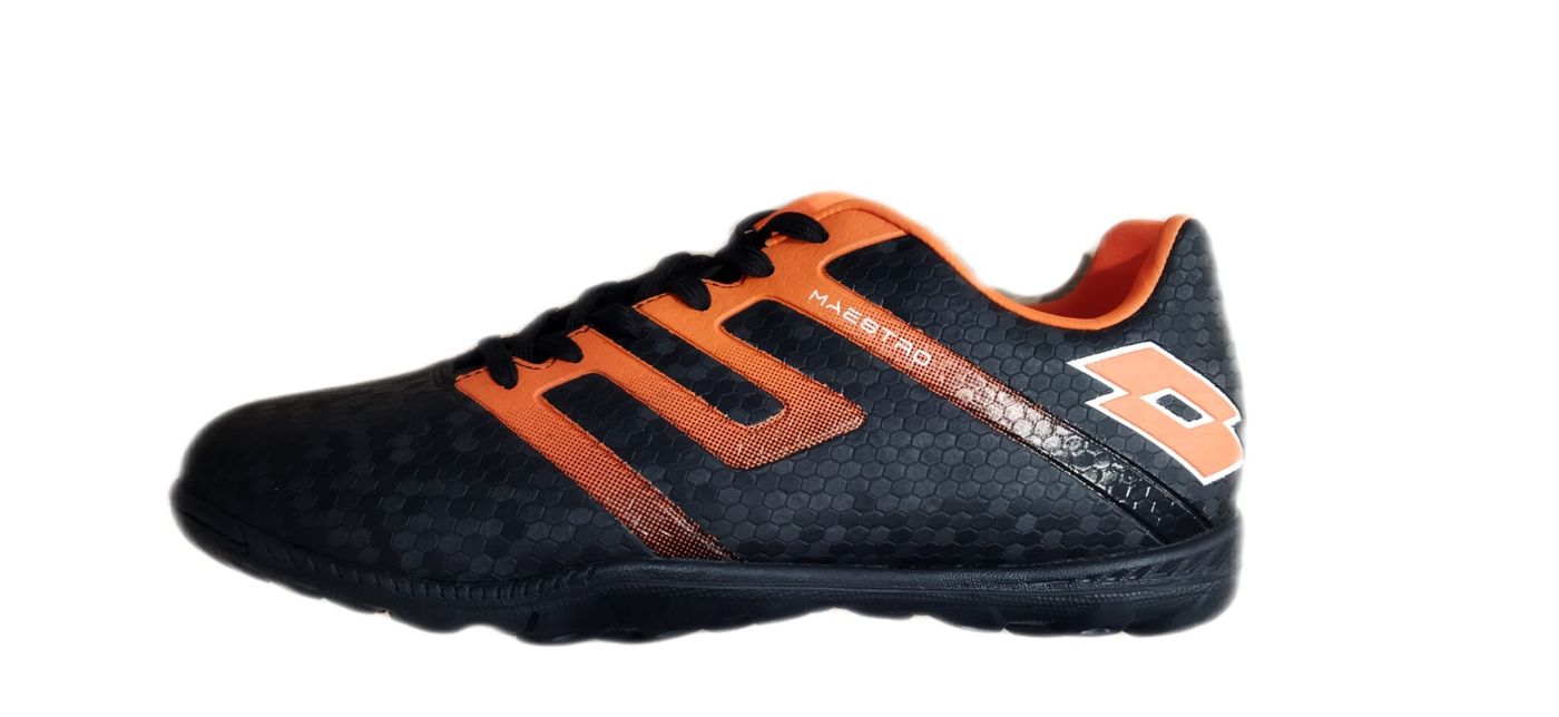 Lotto MAESTRO 700 IV TF ALL BLACK/GOLDEN POPPY scarpe calcetto uomo nero/arancio 214642-9GH