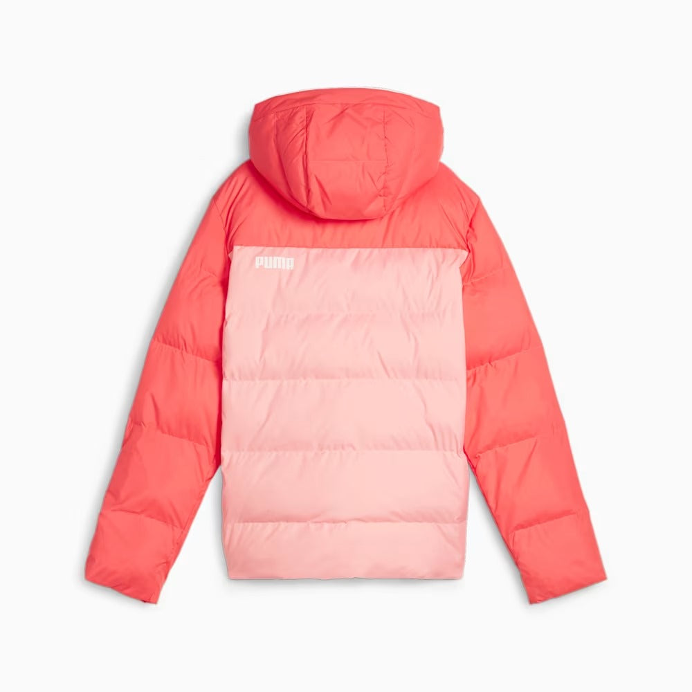 849860-63 Colourblock Polyball Hooded Jacket Peach Smoothie