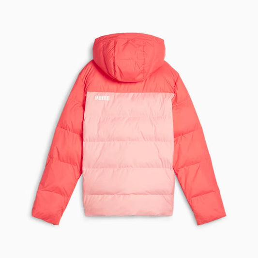 849860-63 Colourblock Polyball Hooded Jacket Peach Smoothie