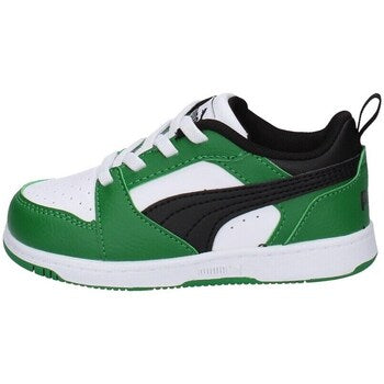 393835-05 Puma Rebound V6 Lo AC Inf White- Black-Archive Green