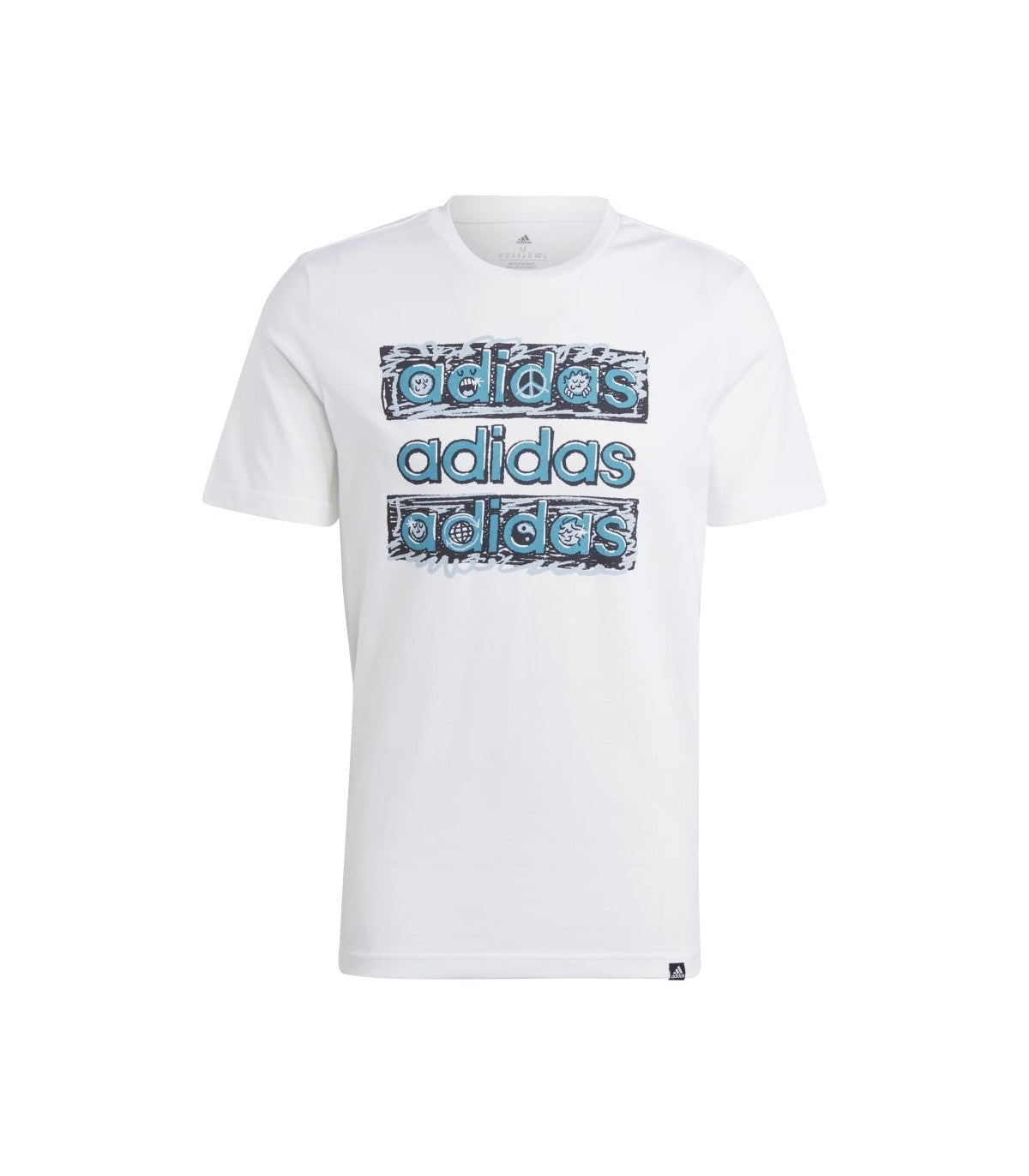 HY1338 ADI M DOODLE MLT T WHITE