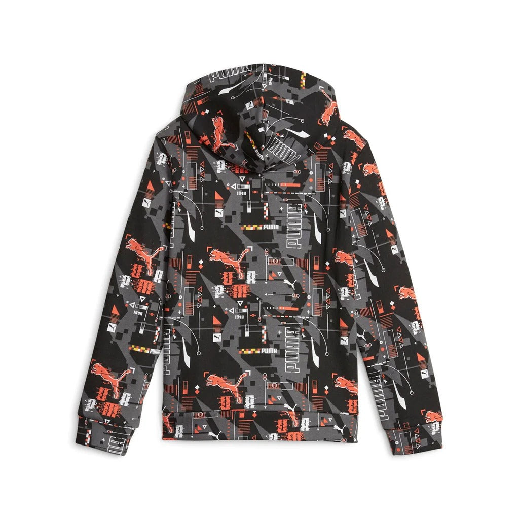 676829-01 ESS+ FUTUREVERSE AOP Hoodie FL B Black