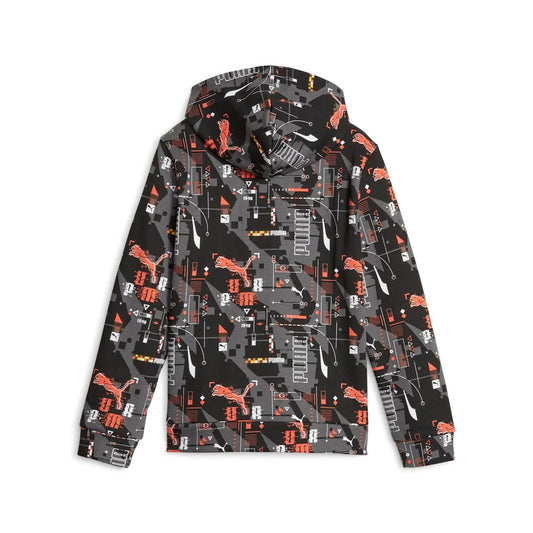 676829-01 ESS+ FUTUREVERSE AOP Hoodie FL B Black