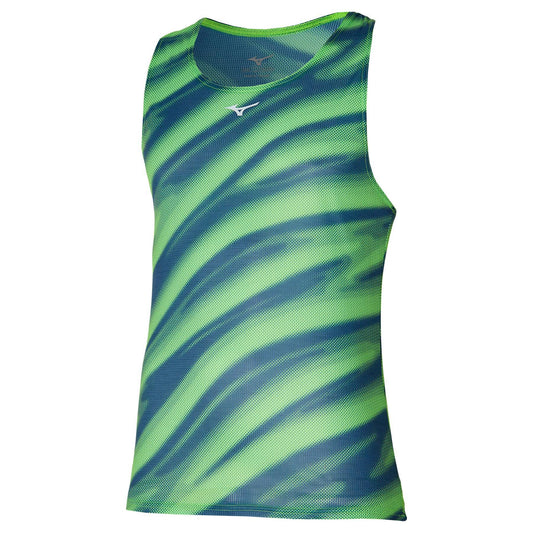 MIZUNO DRYAEROFLOW GRAPHIC TANK LIGHT GREEN J2GAA00933