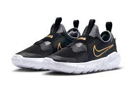 DJ6040-007 Nike Flex Runner 2 BLACK/METALLIC GOLD-COOL GREY-WHITE
