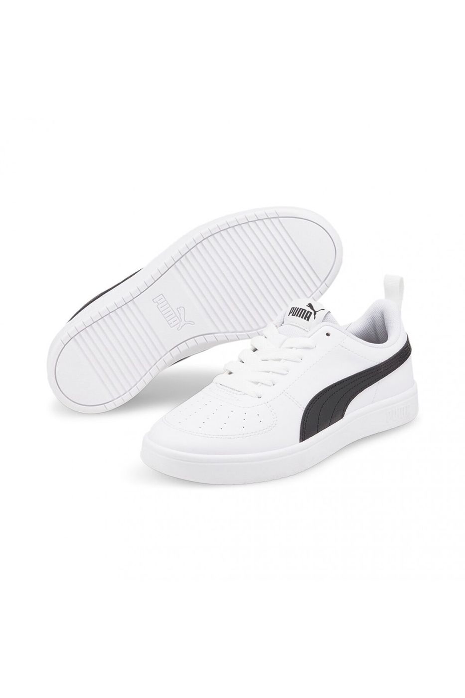 PUMA Puma Rickie Jr White- Black scarpe pelle bambini/ragazzi bianco/nero 384311-03
