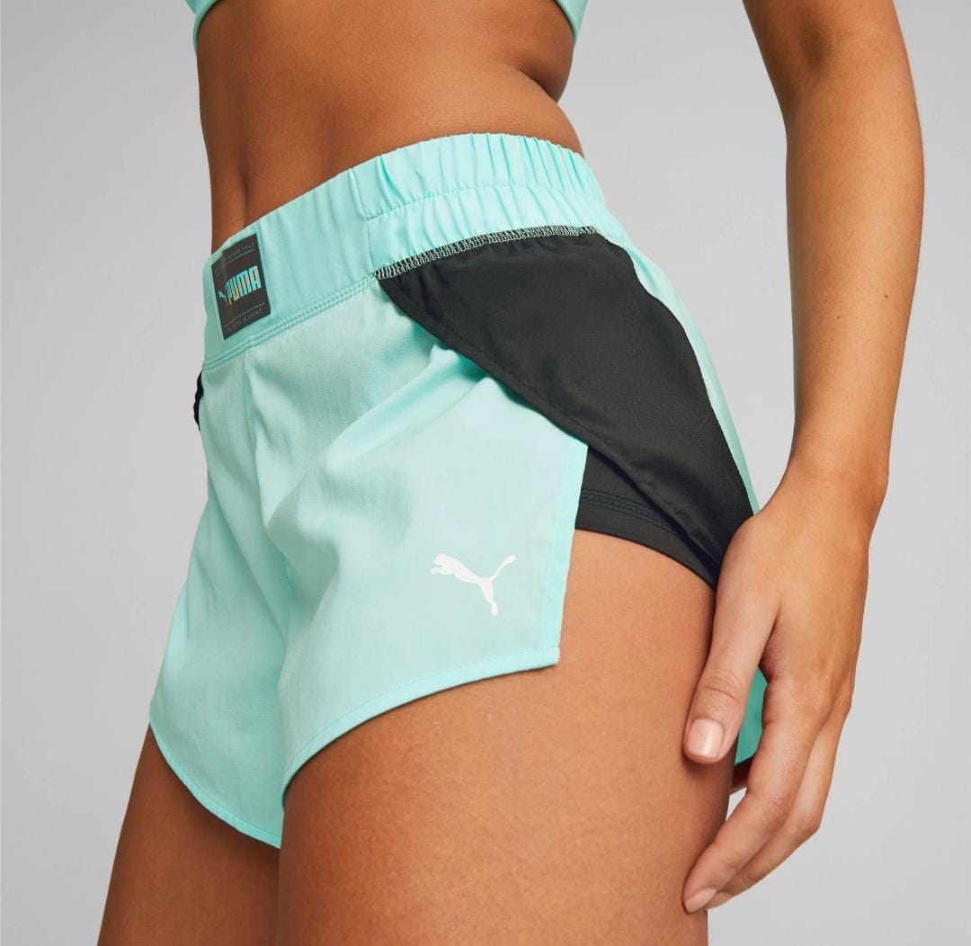 523076-76 Puma Fit Fashion Woven Flow Short Electric Peppermint-PUMA Black