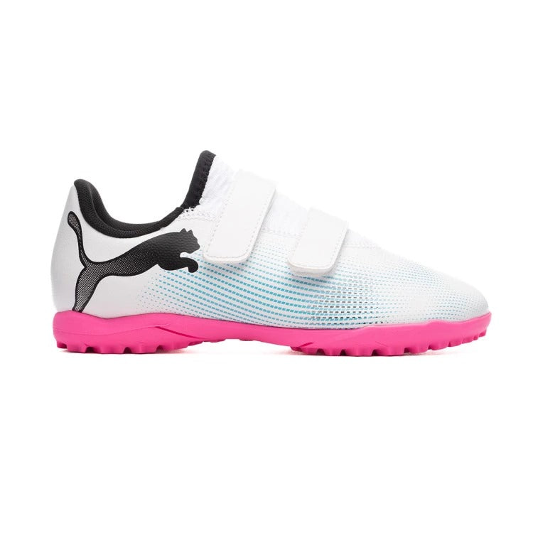 PUMA FUTURE 7 PLAY TT V JR WHITE-BLACK-POISON PINK 107740-01