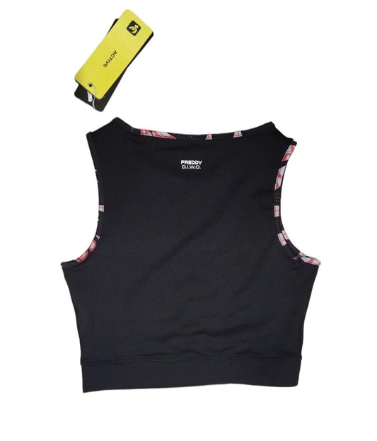 S4WSFB4-NFLO69 FRE TOP BLACK-ALLOVER TROPICAL PINK