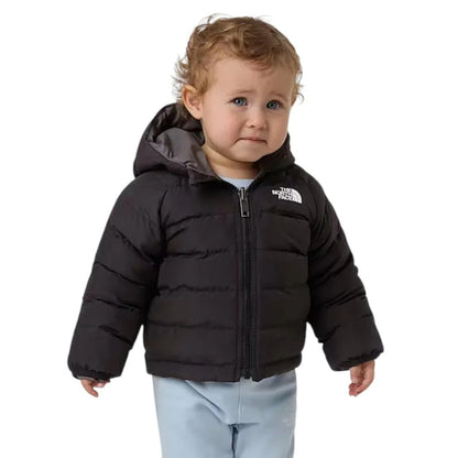 The North Face Baby Reversible Perrito Giacca Imbottita Reversibile con Cappuccio Neonato Nero Grigio TNF Black Smoked Pearl 12-24 Mesi NF0A88W3WOO1