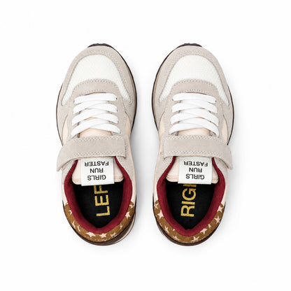Sun68 Ally Vintage Baby Z46407B-31 – Panna | Scarpe sportive bambina in mesh, sneakers casual dal look delicato per il tempo libero e ogni giorno