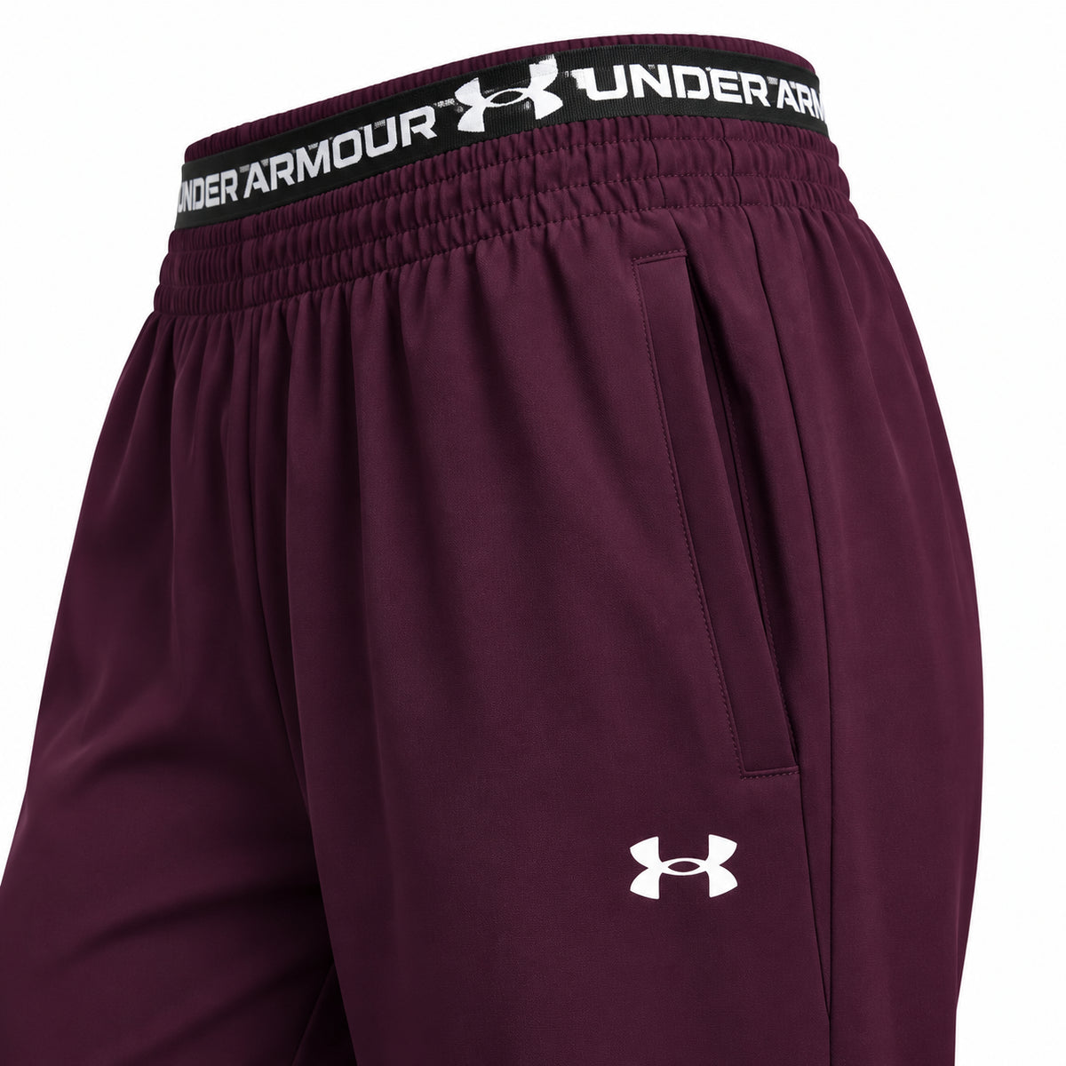 Under Armour Rival Woven Core Pant – Pantaloni sportivi donna viola in tessuto woven – 6013564-526