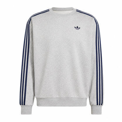 Adidas 3-Stripes Crew – Felpa Uomo Grigio e Navy