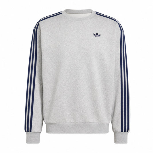 Adidas 3-Stripes Crew – Felpa Uomo Grigio e Navy