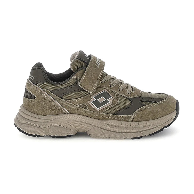 Lotto Boston AMF SUE CL S Sneakers Bambino Bambina in Nabuk Verde Dark Olive Grape Leaf Taglie 27-34 223818-EX7