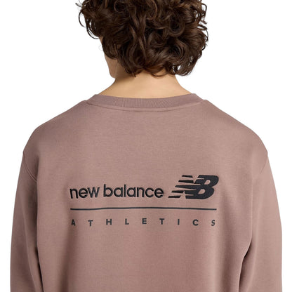 NEW BALANCE LINEAR GRAPHIC FLEECE CREW - EARTH SHADOW MT53529EAS