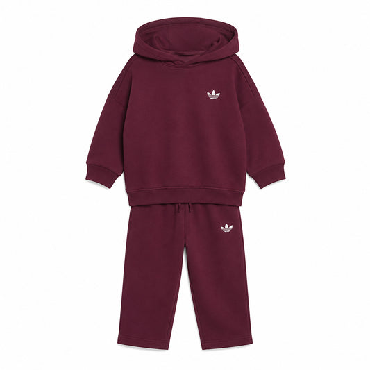 Adidas Tuta Bambino Cappuccio e Pantaloni Borgogna KS1264