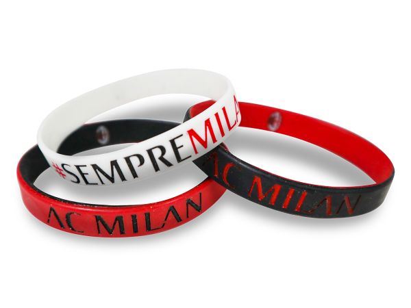 AC MILAN BRACCIALETTI MILAN in gomma rosso/nero SETBRACCIALIMILAN
