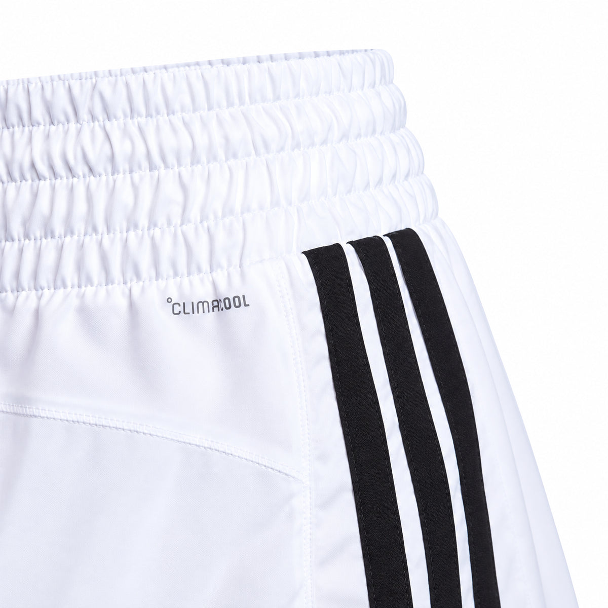 adidas Pacer Workout Woven High Rise KD7324 – Bianco | Shorts da allenamento donna a vita alta con Climacool, tessuto woven e vestibilità regolare