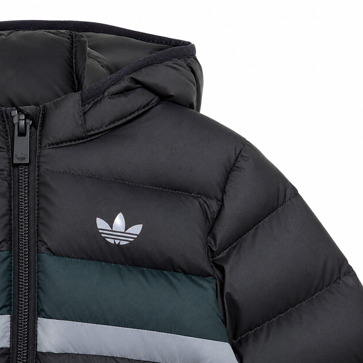 Adidas AOR Puffer Blocking Piumino Imbottito Bambino e Neonato Unisex Design Color Block Nero Poliestere Autunno Inverno Taglie 3 Mesi-4 Anni KR4648