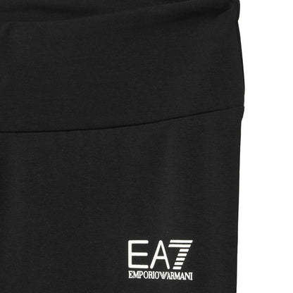 EA7 Leggings Bambina in Cotone Nero e Bianco - 7G000171-MC001 – foto 3