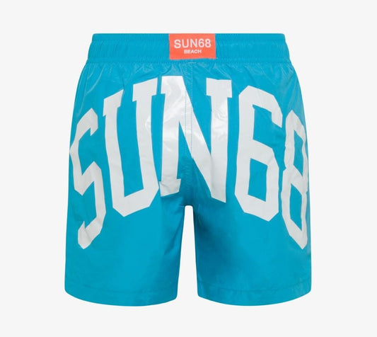 Sun68 BOY'S SWIM PANT BIG LOGO ON BACK	BLUE FLUO H34317-65