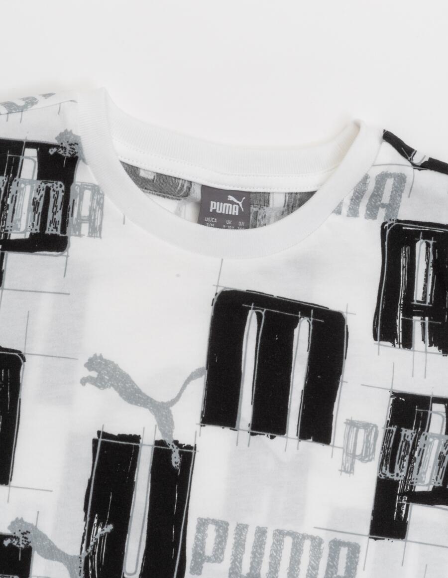 PUMA ESS+ LOGO LAB AOP TEE B WHITE 679230-02