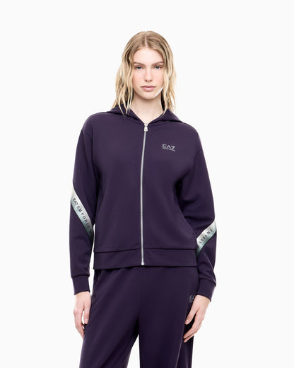 EA7 Emporio Armani Felpa con Cappuccio e Zip 7W001514-UA139 | Donna | Viola