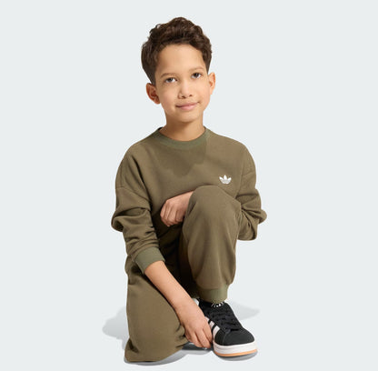 Adidas Tuta Bambino Girocollo Oliva KT1769