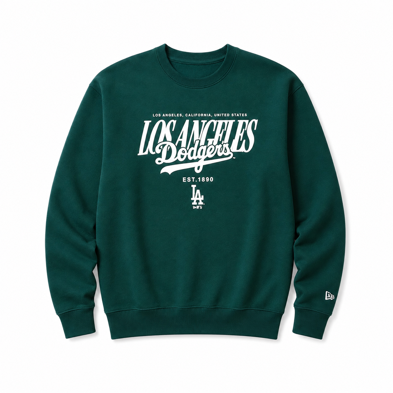 New Era Felpa LA Dodgers MLB Script Verde 60758769