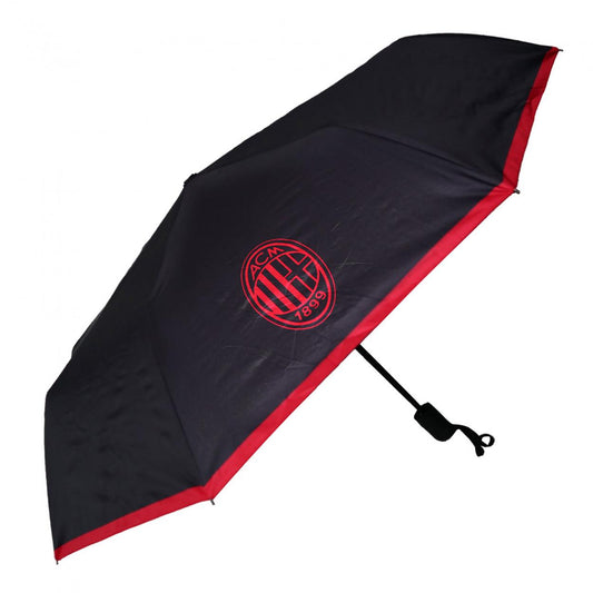 AC Milan Ombrello MI1603 – Nero, accessorio unisex per la pioggia, idea regalo per tifosi milanisti e appassionati di calcio, per le uscite quotidiane