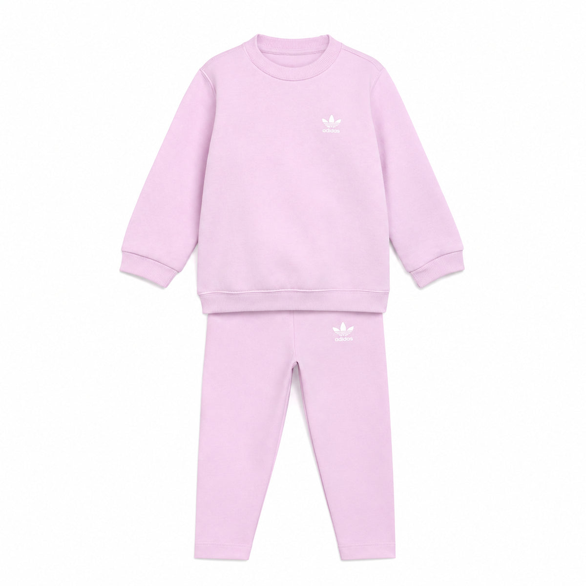 Adidas Tuta Bambina Felpa Girocollo e Pantaloni Rosa KS1259