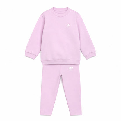 Adidas Tuta Bambina Felpa Girocollo e Pantaloni Rosa KS1259
