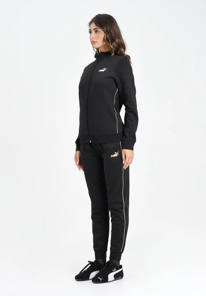 PUMA PUM ESS+ TEXTURED FOIL LOGO FZ SUIT FL BLACK 692202-01