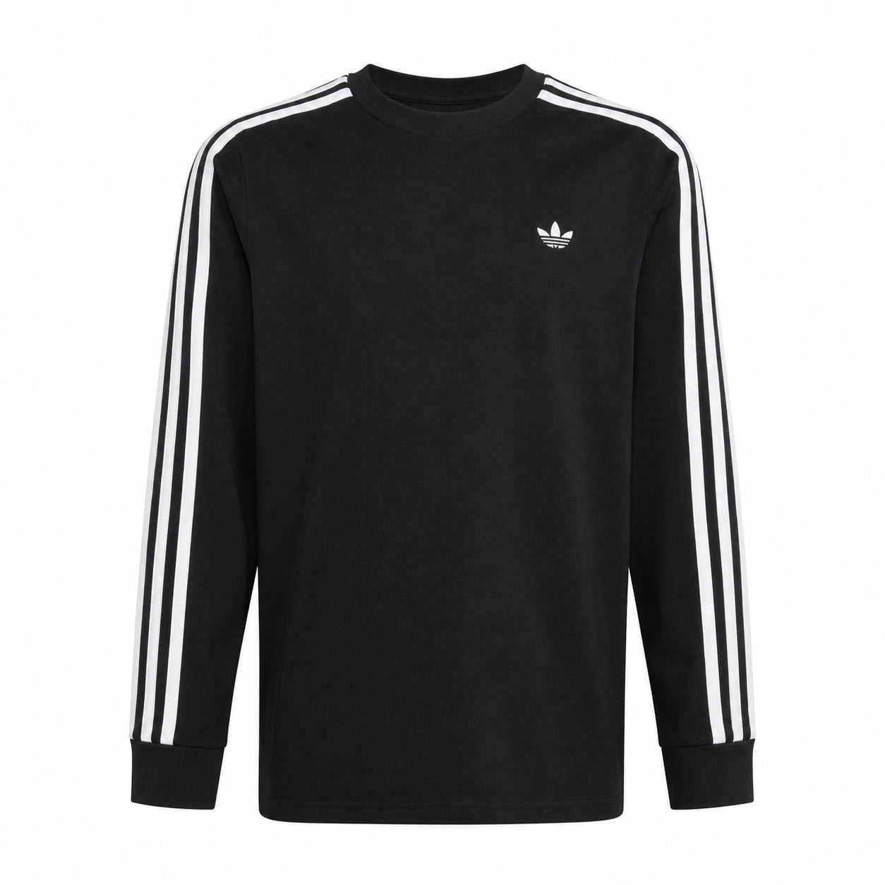 Adidas T-Shirt Bambino 3 Strisce Manica Lunga Nera KR6505