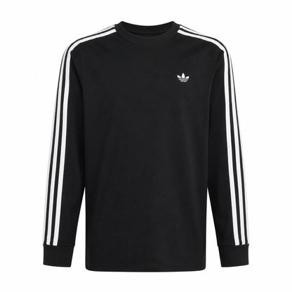 Adidas T-Shirt Bambino 3 Strisce Manica Lunga Nera KR6505