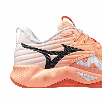 Mizuno Wave Momentum Pro – Scarpe da pallavolo unisex corallo in ecopelle e mesh – V1GA254080