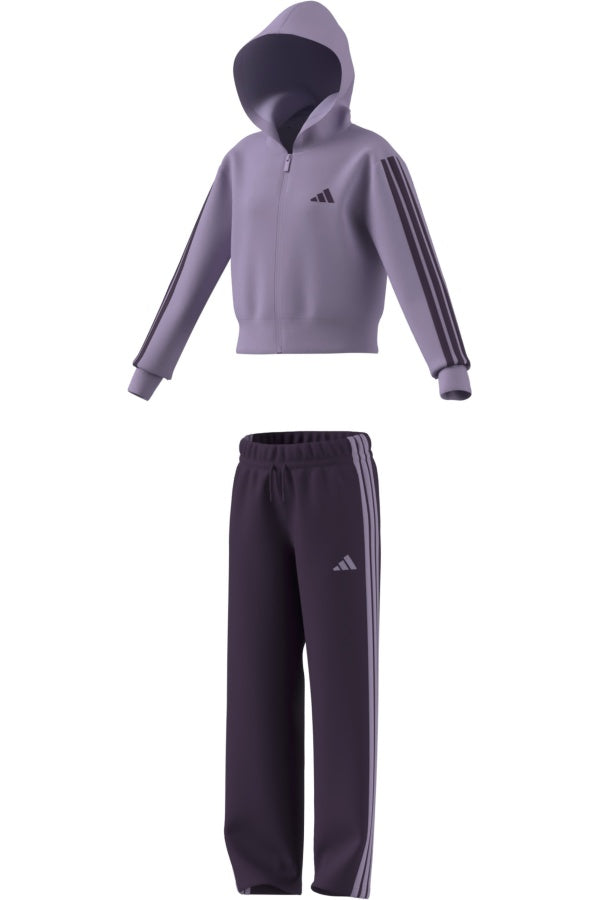 ADIDAS TUTA CON ZIP E CAPPUCCIO BAMBINE VIOLETTO JN2439
