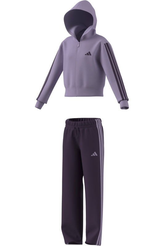 ADIDAS TUTA CON ZIP E CAPPUCCIO BAMBINE VIOLETTO JN2439