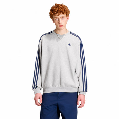 Adidas 3-Stripes Crew – Felpa Uomo Grigio e Navy – foto 2