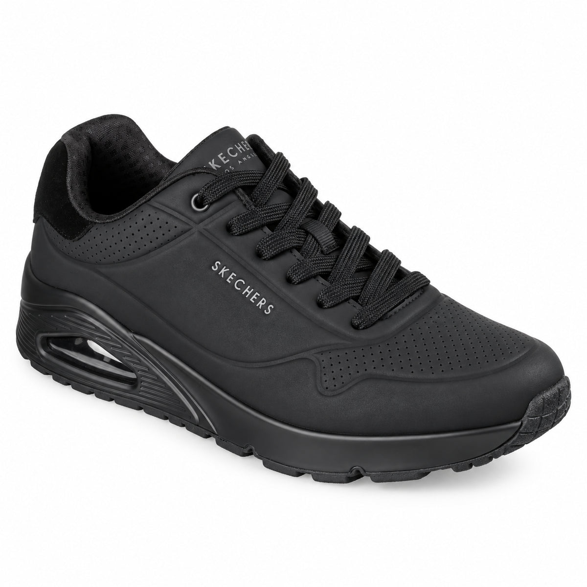 Skechers Uno - Suited On Air – Sneakers uomo nero in ecopelle – 183004-B