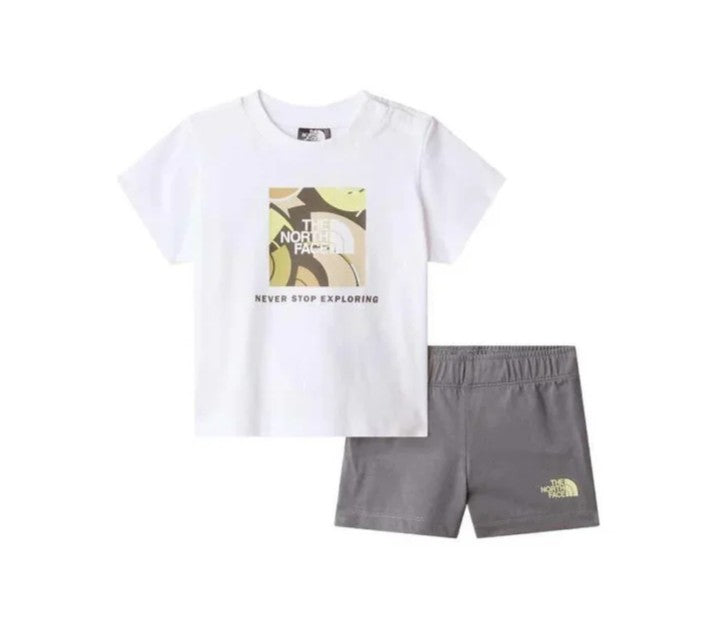 THE NORTH FACE BABY BOX NSE PLAY REG SHORT SET TNF WHITE/SMOKED PEARL NF0A8G1D3N81