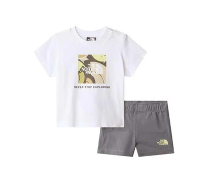 THE NORTH FACE BABY BOX NSE PLAY REG SHORT SET TNF WHITE/SMOKED PEARL NF0A8G1D3N81