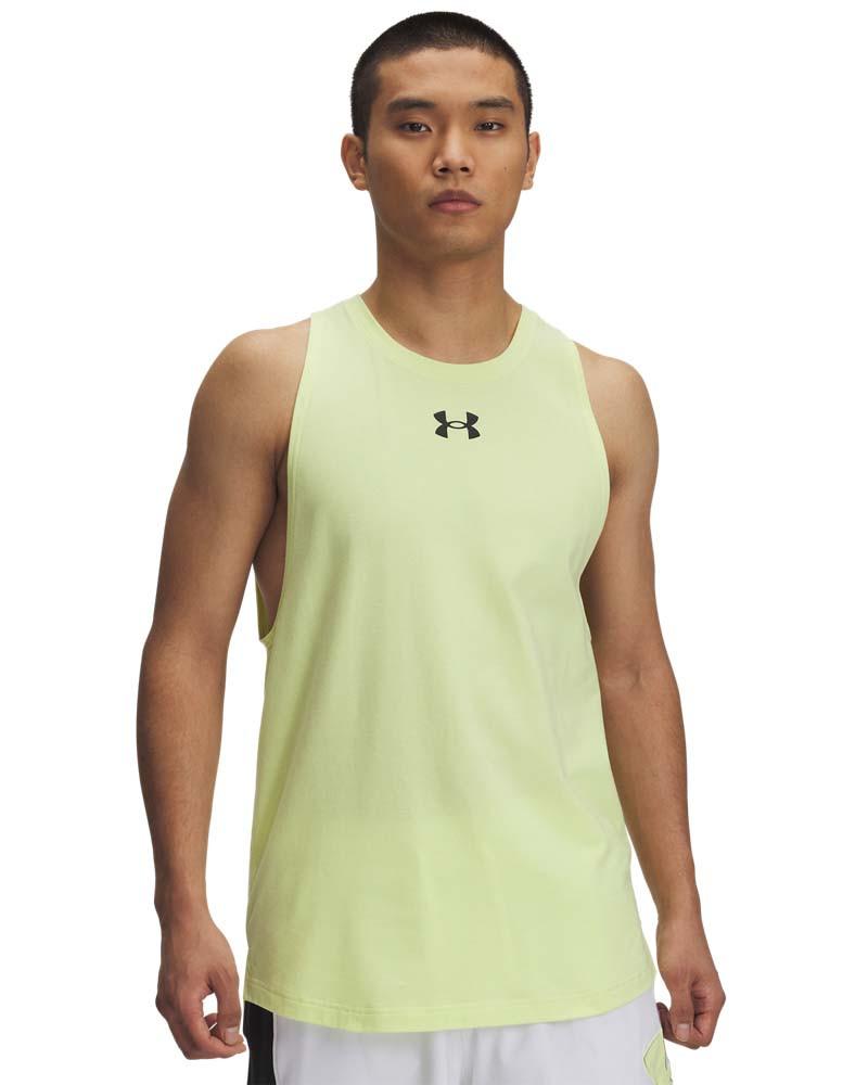 Under Armour Baseline Cotton Tank – Canotta uomo giallo in jersey di cotone – 1361901-727