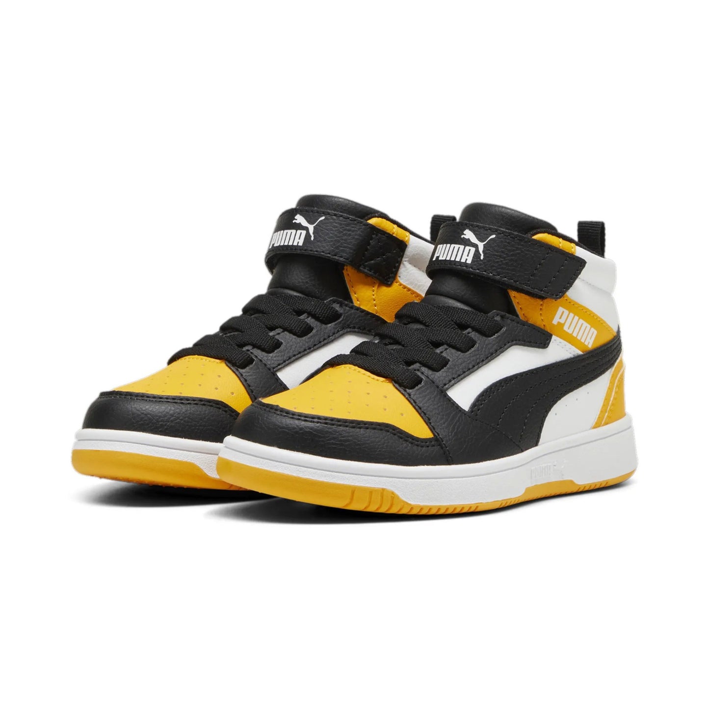 PUMA REBOUND V6 MID AC+ PS PUMA WHITE-PUMA BLACK-TANGERINE 393832-19