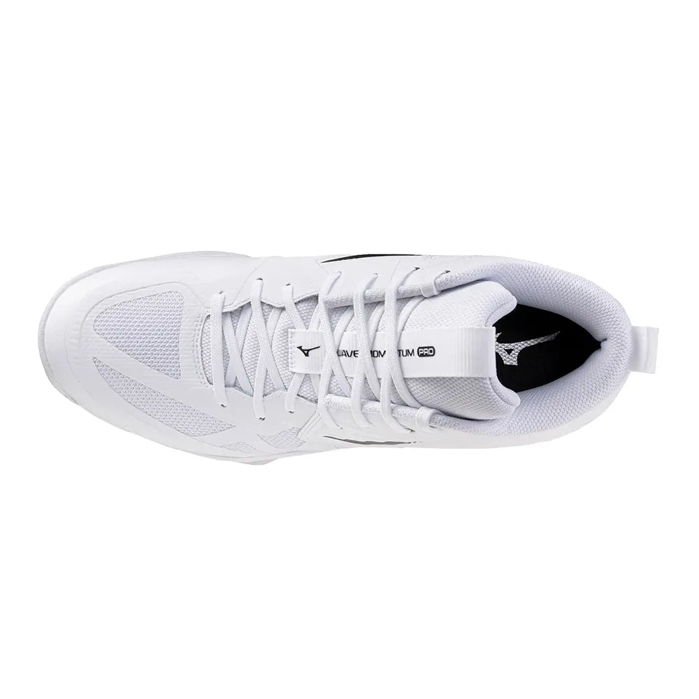 Mizuno Wave Momentum Pro Mid – Scarpe da pallavolo mid unisex bianco in ecopelle e mesh – V1GA254583